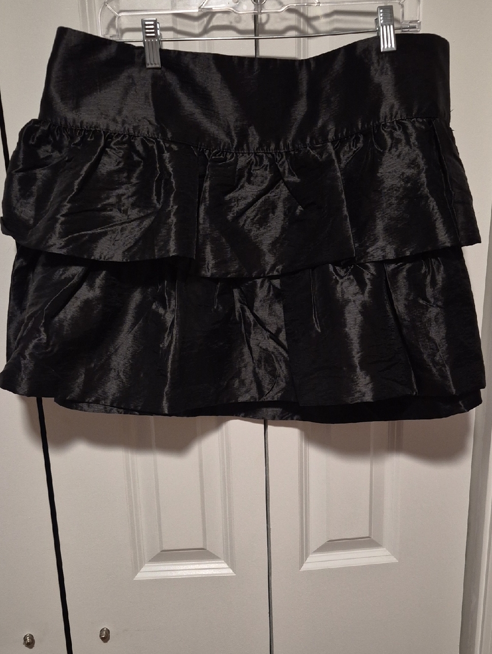 Black Tiered Ruffle Mini Skirt